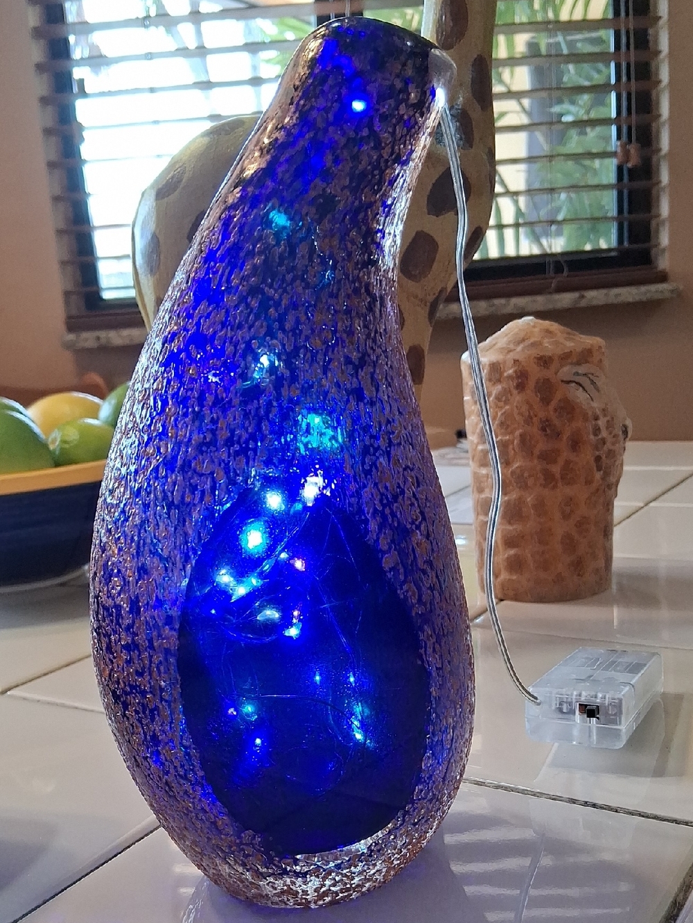 Super RARE Murano Cobalt Blue Glass Vase Gold TXTRD. By, Alessandro Mandruzzato. - Picture 7 of 16